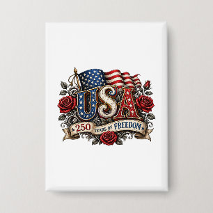 American Flag USA Roses 250 Years Freedom Graphic 