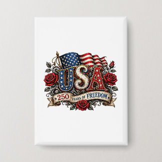 American Flag USA Roses 250 Years Freedom Graphic 