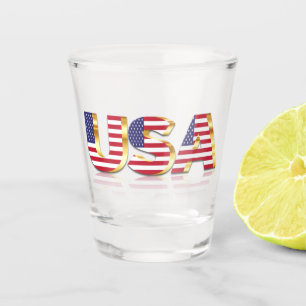 American Flag USA Shot Glass