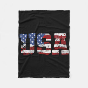 American Flag Usa United States Of America Us 4th Fleece Blanket
