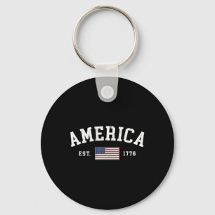 American Flag Usa United States Of America Us 4th Key Ring