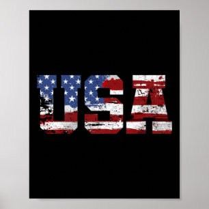 American Flag Usa United States Of America Us 4th  Poster