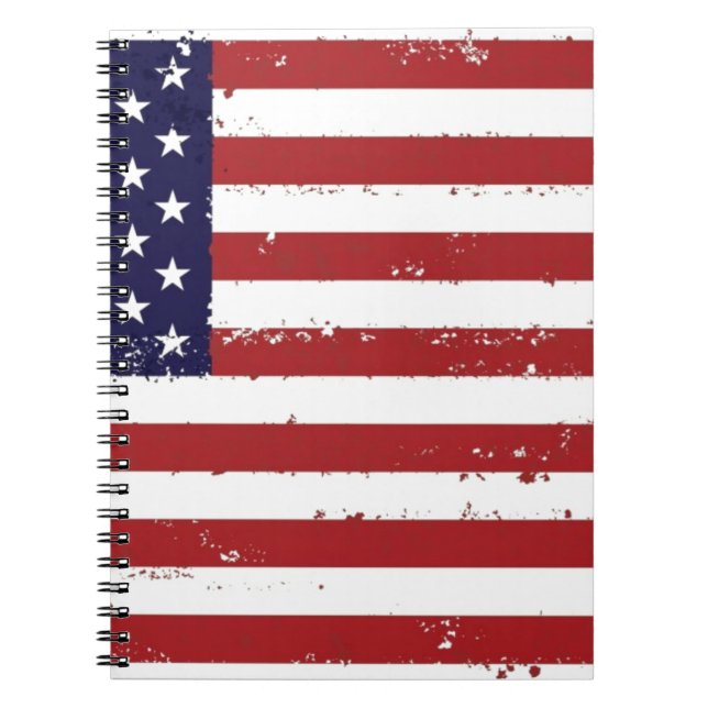 American Flag, USA/US Spiral Notebook (Front)