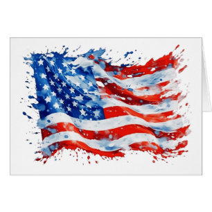 American Flag USA Watercolor 4th of July