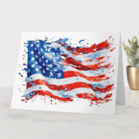 American Flag USA Watercolor 4th of July