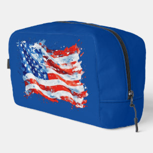 American Flag USA Watercolor 4th of July Dopp Kit
