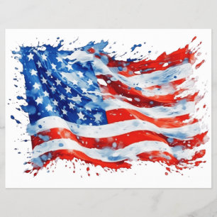 American Flag USA Watercolor 4th of July Flyer