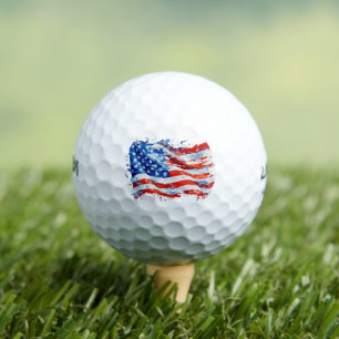 American Flag USA Watercolor 4th of July Golf Balls