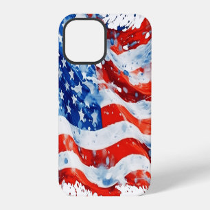 American Flag USA Watercolor 4th of July iPhone 12 Pro Case
