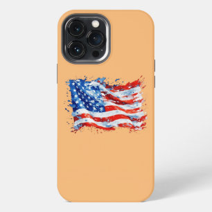 American Flag USA Watercolor 4th of July iPhone 13 Pro Max Case