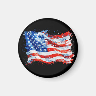 American Flag USA Watercolor 4th of July Magnet