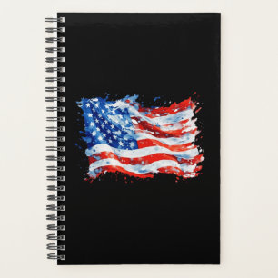 American Flag USA Watercolor 4th of July Planner