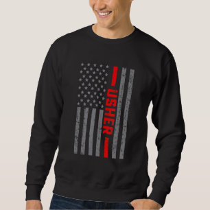 American Flag Usher US Flag Vintage For Men Dad Sweatshirt