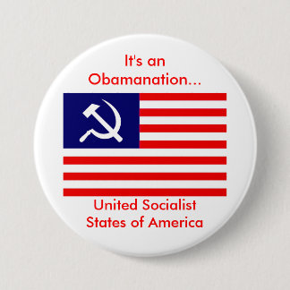 american-flag-USSA, It's an Obamanation..., Uni... 7.5 Cm Round Badge