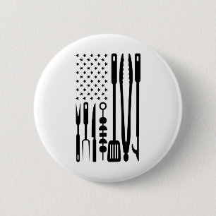 American Flag Utensil Bbq Tools Griller Pitmaster  6 Cm Round Badge