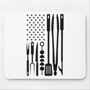 American Flag Utensil Bbq Tools Griller Pitmaster Mouse Pad