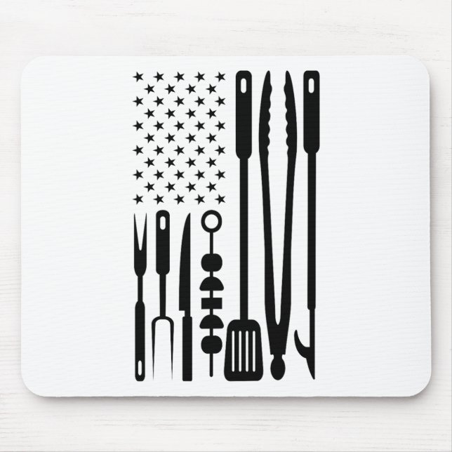 American Flag Utensil Bbq Tools Griller Pitmaster  Mouse Pad (Front)
