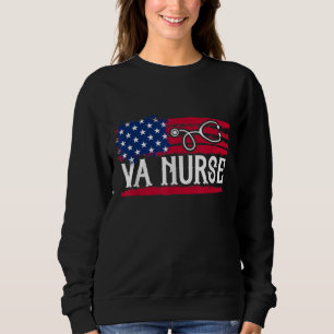 American Flag VA Nurse Patriotic 4th of July Vinta Sweatshirt