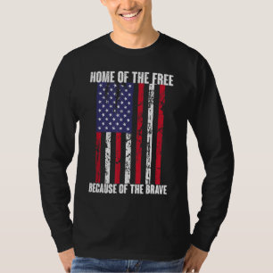 American Flag Veteran For Men Women Kids Home Of T T-Shirt