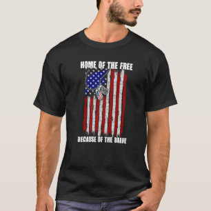 American Flag Veteran For Men Women Kids Home Of T T-Shirt