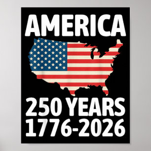 American Flag Vintage 250 Years Patriotic 1776 Poster