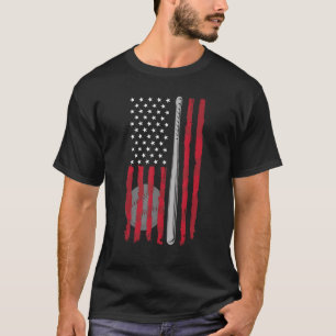 American Flag Vintage Baseball Flag 4th Of July T-Shirt