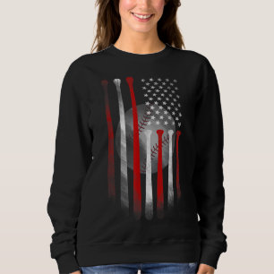 American Flag Vintage Baseball Flag Dad Mum Tee