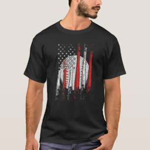 American Flag Vintage Baseball Flag Mum Dad Boys G T-Shirt
