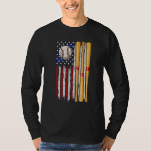 American Flag Vintage Baseball Flag Mum Dad Boys T-Shirt