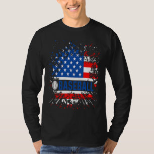 American Flag Vintage Baseball  Patriotic Baseball T-Shirt
