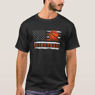 American Flag Vintage Basketball Flag Basketball B T-Shirt