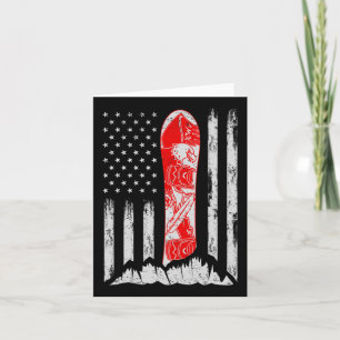 American Flag Vintage Cool Snowboarding Skiing Sno Card