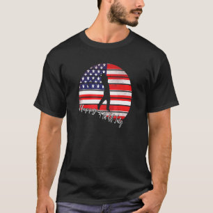 American Flag Vintage Golf Golfing Happy 4th Of Ju T-Shirt