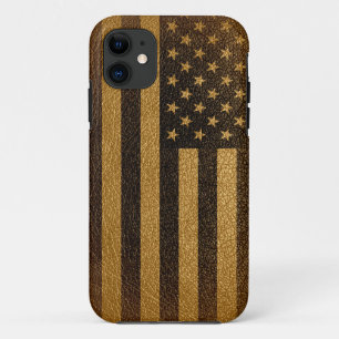 American Flag Vintage Leather #6 Case-Mate iPhone Case