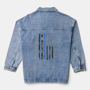 American Flag Vintage Retro Husband Daddy Father' Denim Jacket