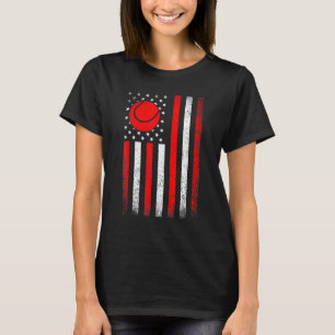 American Flag Vintage Tennis Flag Dad Mum T-Shirt