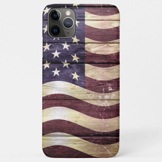 American Flag Vintage Wood Case-Mate iPhone Case (Back)