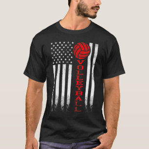 American flag volleyball for girls boys men & wome T-Shirt
