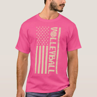 American Flag Volleyball For Players And Athletes T-Shirt