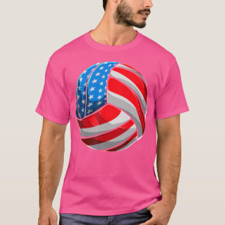 American Flag Volleyball Shirts 4Th Of July Usa Wo