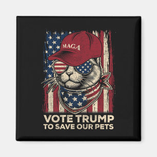 American Flag Vote Trump To Save Our Pets 2024 Magnet