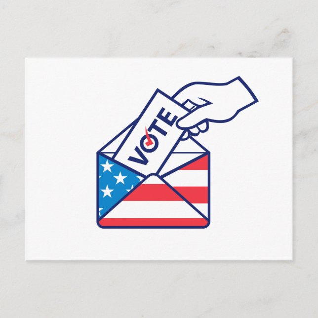 American Flag Voting Ballot Postcard (Front)