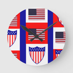 American flag wall clock