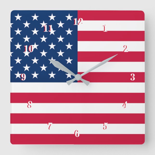 American Flag Wall Clock Patriotic (Front)