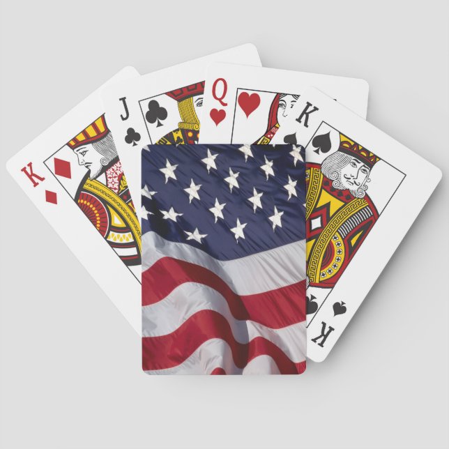 American Flag wall clock Playing Cards (Back)