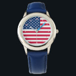American Flag Watch<br><div class="desc">USA Flag Watches - United States of America - Flag - Patriotic - independence day - July 4th - Customisable - Choose / Add Your Unique Text / Colour - Make Your Special Watch Gift - Resize and move or remove and add elements / image with Customisation tool. You can...</div>