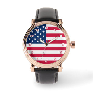 American Flag Watch Gift USA Patriotic