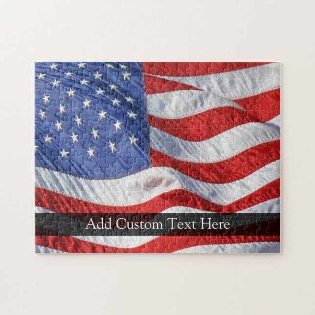 American Flag, Waving in Wind Jigsaw Puzzle (Horizontal)