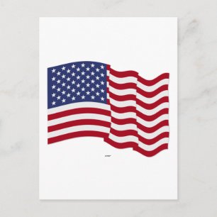American Flag Waving Postcard