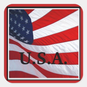 American Flag Waving  Square Sticker